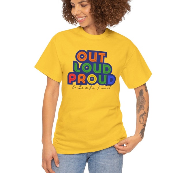 Gay Lesbian Queer Rainbow Pride Tee Shirt for Men or Women- LGBTQ Pride Festival Outfit. Be Loud and Proud to be who you are!