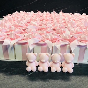 SAPONE ORSETTO con scatola, Confetti e tag personalizzato/bomboniere battesimo/nascita/baby shower/compleanno bimbi/orsacchiotto/Teddy