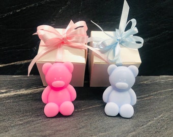 BOMBONIERE SAPONE ORSETTO Personalizzate con scatola /sapone artigianale/bomboniere battesimo/ baby shower/sapone profumato/sapone colorato/