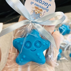 SAPONE ANIMALETTI con sacchetto trasparente e tag personalizzato/bomboniere battesimo/comunione/baby shower/compleanno bimbi/Safari/nascita