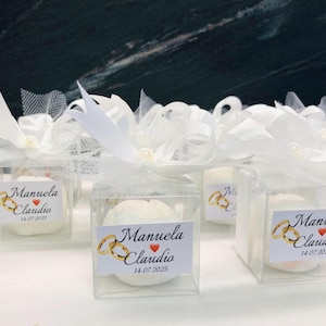 SAPONE PEONIA con scatola e tag personalizzato/bomboniere matrimonio/regalo per invitati/ segnaposto/sapone a forma di fiore/fatto a mano