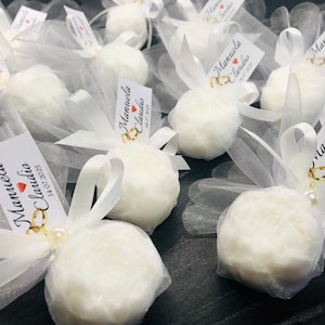 SAPONE PEONIA con velo di fata e tag personalizzato/bomboniere matrimonio/segnaposto matrimonio/regalo per invitati/sapone fiore