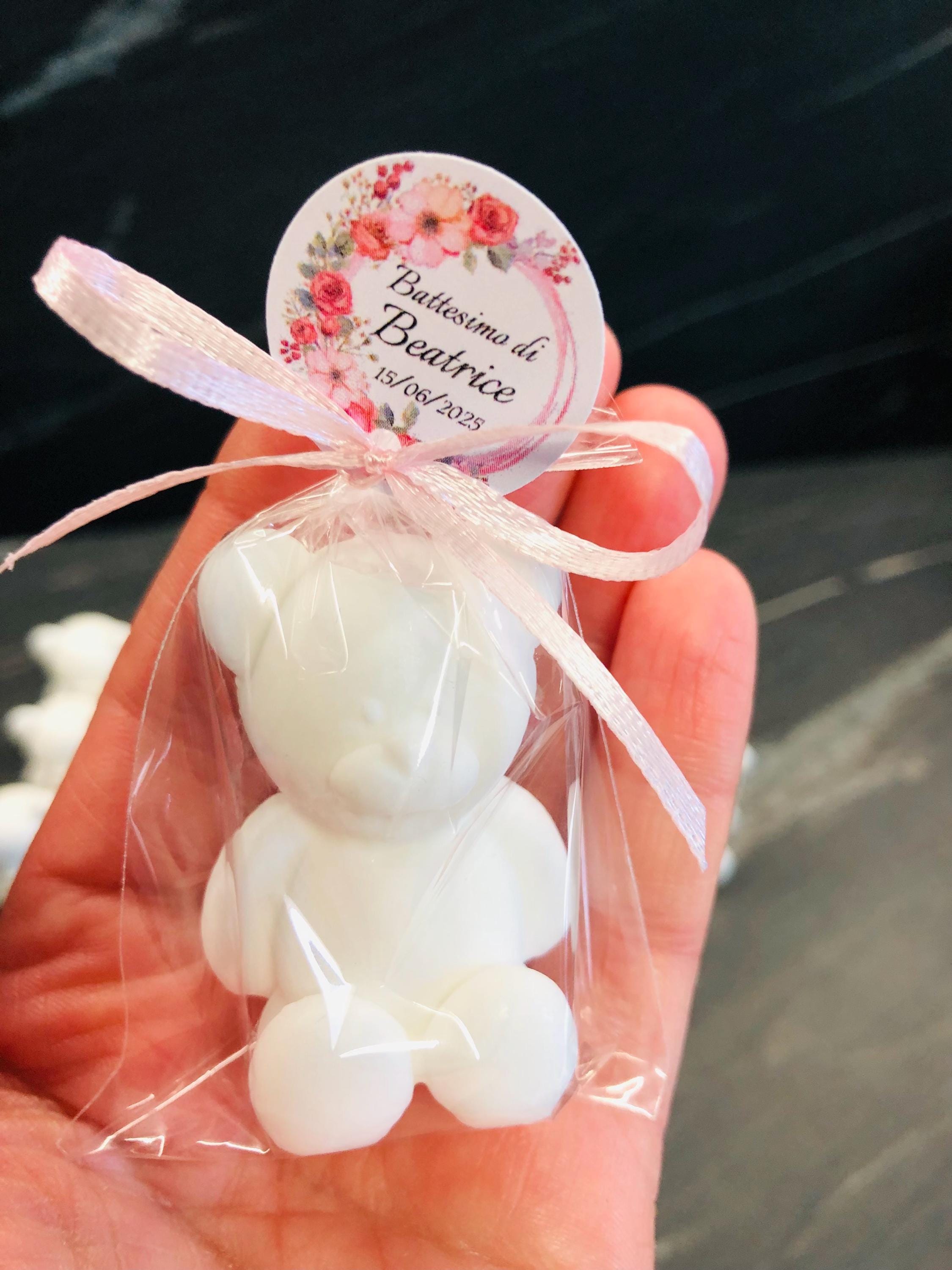 Odorless WHITE BEAR SOAP With Transparent Bag and Personalized Tag/baptism/baby  Shower/birth/children's Birthday Party Favors - Etsy, image size:2250x3000