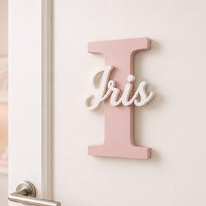 Baby name sign, nursery decor, custom initial letter, kids room wall name