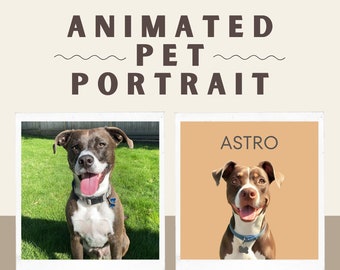 Custom Animated Pet Portrait | Digital Download | Best for Posters and Smartphone Wallpapers