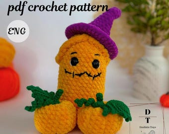 Patrón de ganchillo para Halloween: Peluche con sombrero de bruja (patrón en PDF)