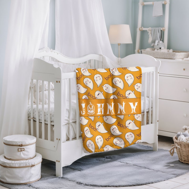 New Halloween Name Blanket,custom Ghost Pumpkin Fall Home Decor,cozy