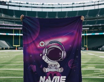 Personalized Gaming Blanket for Boys, Custom Gamer Name Soft Throw, Blanket for Kids,Teens,Adults Birthday Christmas Gift, Astronout Gamer