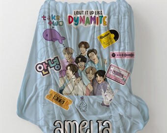 Custom Photo Korean BTS Blanket, Personalized BTS Music Merch