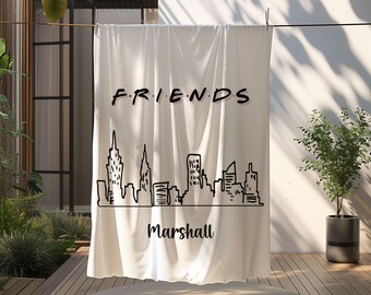 Custom FRIENDS TV Show Name Blanket, Personalized Friends Design Throw, Cozy Minky Sherpa Gift, Christmas Present For Her Him Boys Girls