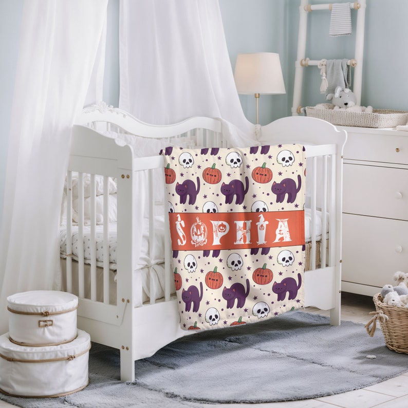 New Halloween Name Blanket,custom Ghost Pumpkin Fall Home Decor,cozy