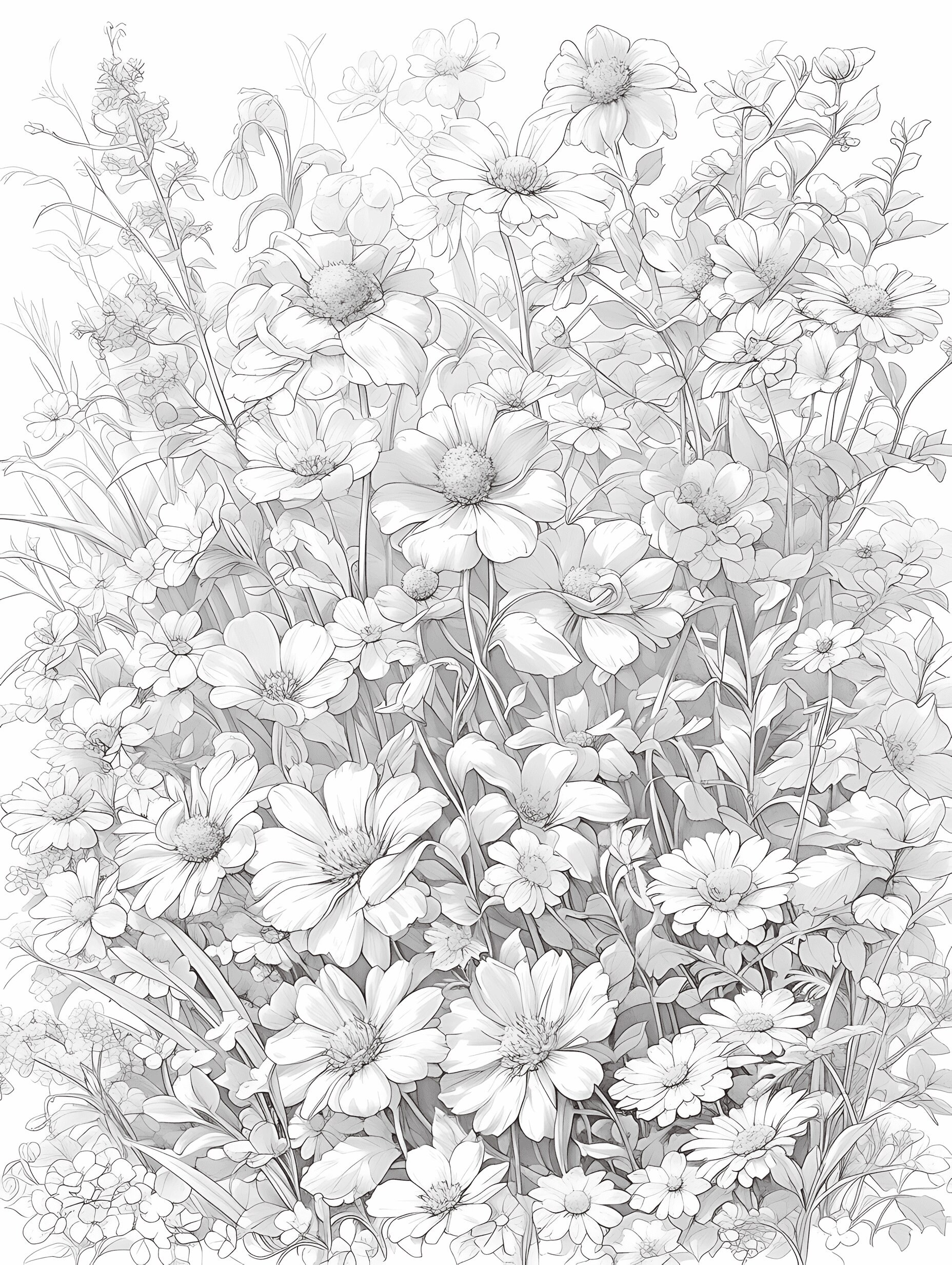 Printable Coloring Book - Enchanting Floral Patterns, High-quality A4 ...