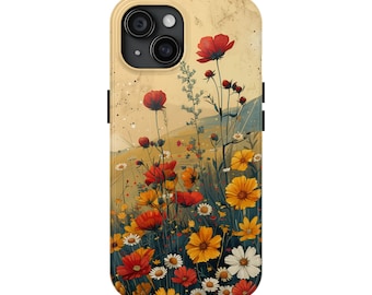 Wildflower Phone Case - Vibrant & Colorful Floral Design, Durable Protection for All iPhone Models, Perfect Gift for Nature Lovers