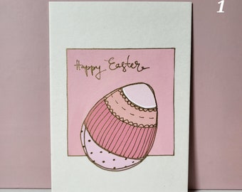 Happy Easter Handmade Card, Original Easter Greeting Cards, 6 flat cards Variations or a set