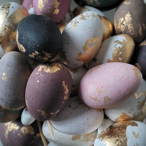 Handmade Easter Egg, Wooden  Decorative Easter Egg with Gold accent, Easter Decoration, Eastet Gift and Table Decor