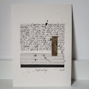 Benutzerdefinierte Songtexte Kunst, Original handgefertigte Tuschezeichnung mit Blattgold, einzigartiges Geschenk
