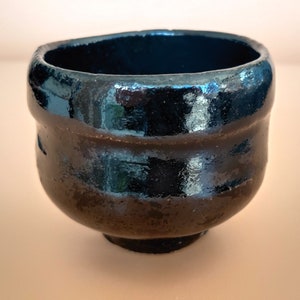 Black raku sake bowl by Kichizaemon IX Ryonyu 1756-1834 with box zdjęcie 4