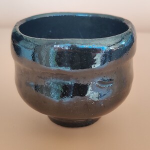 Black raku sake bowl by Kichizaemon IX Ryonyu 1756-1834 with box zdjęcie 5