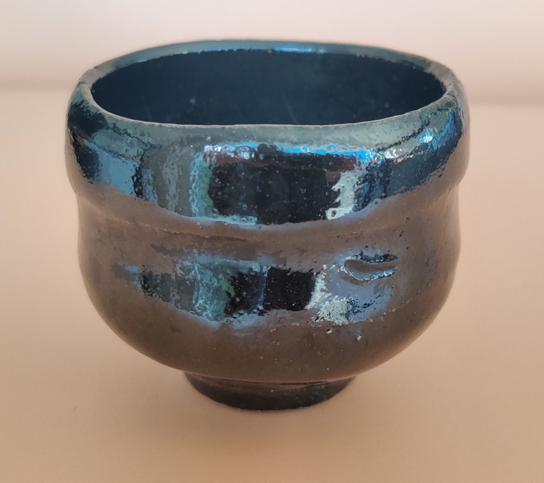 Black raku sake bowl by Kichizaemon IX Ryonyu 1756-1834 with box zdjęcie 5