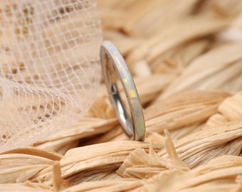 16G/18G/20G White Opal Nose Ring Hoop/Hinged Segment Clicker Ring/Nose Ring/ 316L-surgical-steel/Nose Piercing Jewelry