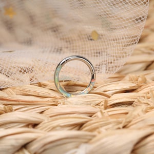 16G 20G White Opal Nose Ring /Septum Ring / 316L Surgical Steel / Nose Ring Hoop /Septum Clicker Ring