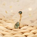Natural Stone Internally Threaded Curved Navel Barbell G23 Titanium Floating Navel Piercing Jewelry 14G 10mm