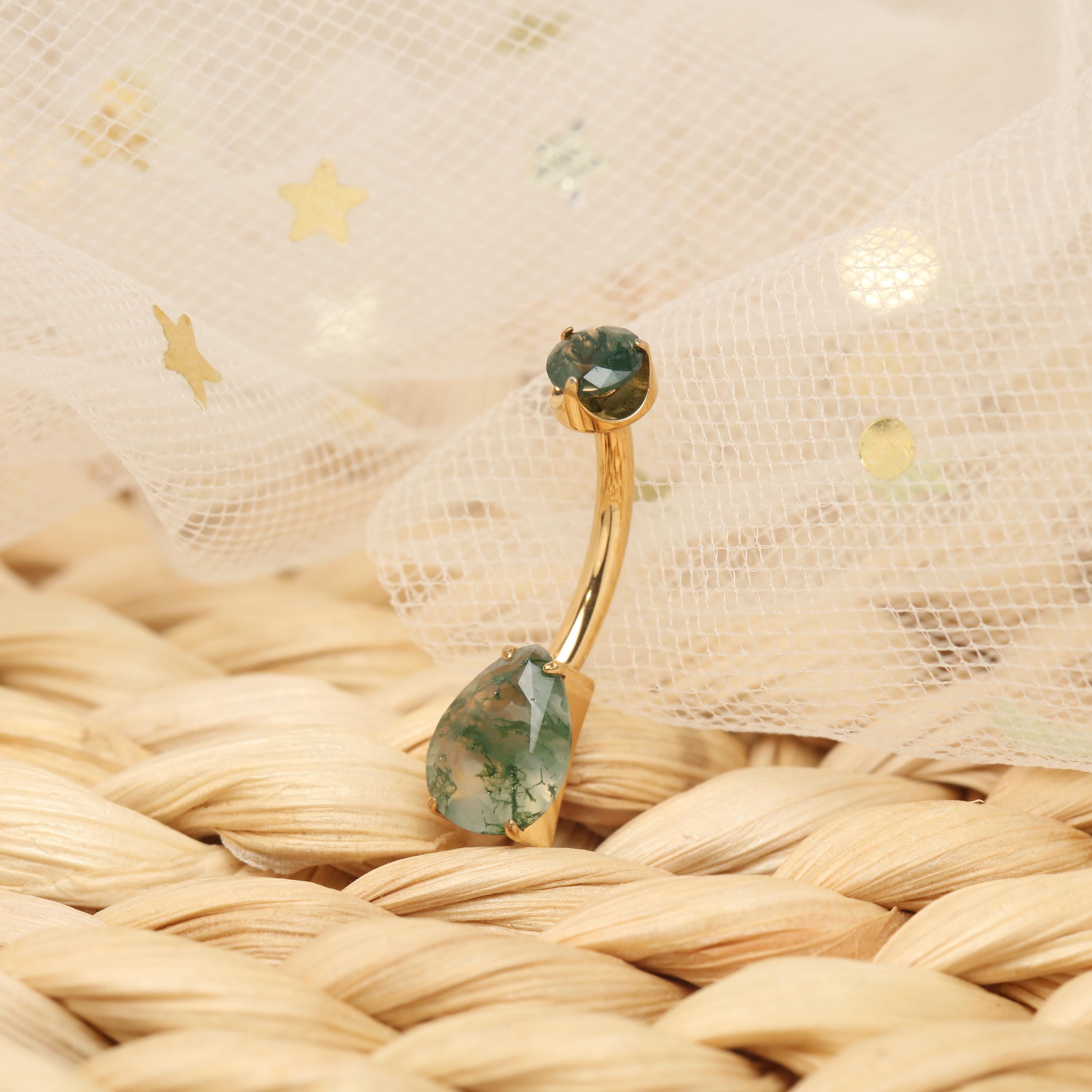 Anello Barre Ventre ORO ROSA/Oro Cristallo Chiaro Zirconia Fiore - Foto 7