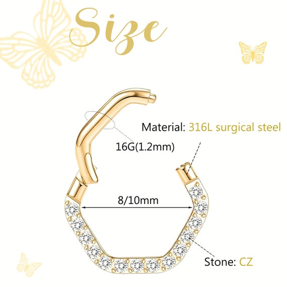 Hoop Earrings Hexagon Shape 10mm with Cubic Zirconia Hoop Earrings Hexagon Shape 10mm with Cubic Zirconia
