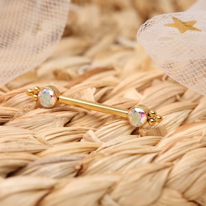 Gold 14G Nipple Rings/G23-Titanium/ Nipple Barbells/ 14mm ABCZ/Nipple Piercing Jewelry/Internally Threaded/