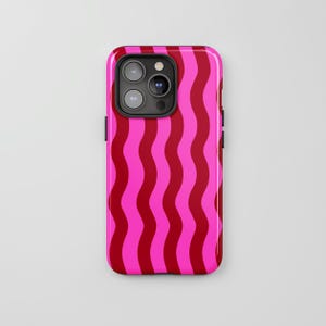 Pink Summer Stripe Case,Girly Protective Cover ,with iPhone 17, 16, 15, 14, 13, 12, 11 Pro Max Plus,Samsung Galaxy S25, S24, S23, S22, S21