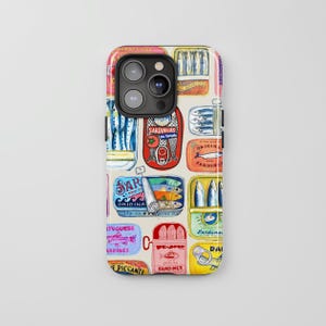 Retro Sardine Tin MagSafe Case, for iPhone 16 Pro Max, 15, 14, 13, 12, 11, Plus Models and Samsung Galaxy S24 Ultra, S23, S22, S21, S20