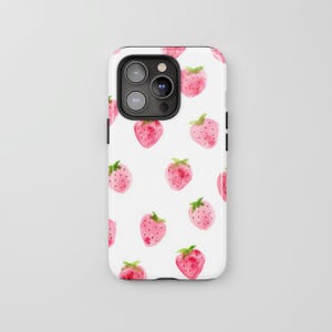 Aquarell Sommer Erdbeeren Phone Case Fruit Lover Girl iPhone 17 16 15 14 13 12 11 Pro Max Plus und Samsung Galaxy S23 S22 S21 S20 Ultra