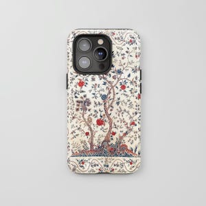Vintage Rose Branch Art Case Cultural Art Cover for iPhone 16, 15, 14, 13, 12, 11 Pro Max Plus and Samsung Galaxy S23, S22, S21, S20 Ultra