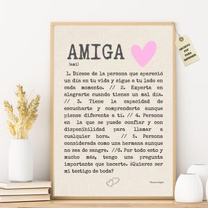 Definition of friend to ask to be a witness at the wedding to PRINT, surprise for your best friend, original wedding gifts for friends
