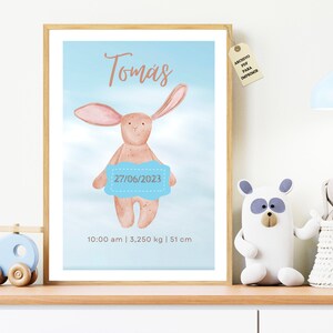 Lámina personalizada de nacimiento de bebé, natalicio para regalar a nuevos padres, regalo de recién nacido niño, póster para imprimir en A3