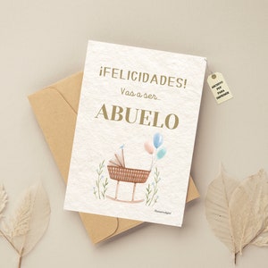 Tarjetas felicidades vas a ser abuelo, noticia de embarazo, anuncio nuevo bebé, nieto en camino, abuelo por primera vez, regalos para abuelo
