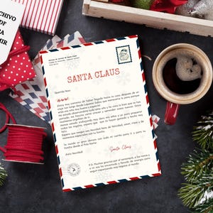 Carta de Santa Claus personalizada en español, carta papá Noel, Carta para Navidad, regalos para niños para Navidad, Santa Claus en español