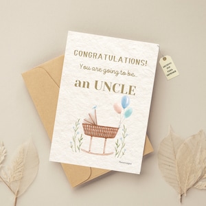 Karten auf Englisch: Glückwünsche, dass Sie Onkel werden, Schwangerschaftsnachrichten, Ankündigung eines neuen Babys, Geschenke für Onkel, neuer Neffe, Baby auf dem Weg, Onkel