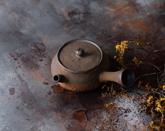 Tetera Tetera de leña de estilo japonés Colador de té de cerámica hecho a mano 90 ml