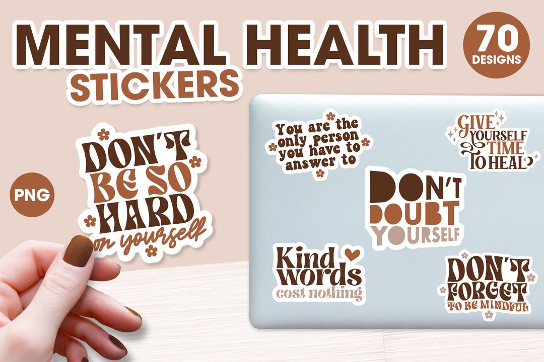 Wellbeing Stickers, Mental Health Png, Png Sticker Bundle, Sticker ...
