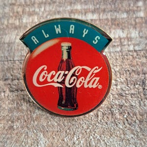 Pin Coca Cola, Pin Coca Cola Always, Coca Cola Company, Pin Coke, softdrink, American culture, lifestyle, vintage, Metal, ForLuckVintage
