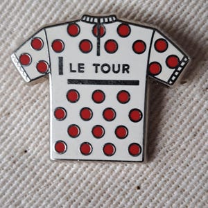 Pin Le Tour, Pin Polka Dot Jersey Tour de France, King of the mountains jersey, Pin Tour de France, Pin jersey Tour de France, Metal, enamel