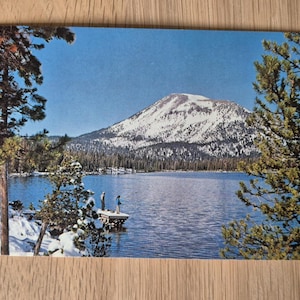 Cartolina, America, California, Lake Mary, Mammoth Lakes, Vintage, Biglietto di auguri, raro, Stati Uniti, Paesaggio