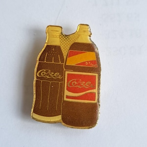 Pin Coca Cola Two Bottles, Pin Coca Cola, Coke, Vintage, metal, enamel, ForLuckVintage