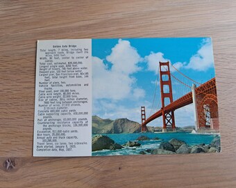 Vintage Golden Gate Bridge Postcard, San Francisco Scenery