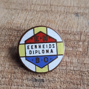 Vintage Dutch First Aid Pin, Enamel EHBO Badge, Holland