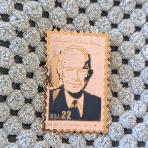 Spilla Dwight Eisenhower, Presidente americano, USA 22, spilla del servizio postale USPS, vintage, rara, metallo, smalto, ForLuckVintage