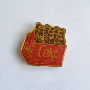 Pin Coca Cola Six Pack Bottles, Coca Cola, Coke six pack, Vintage, metal, enamel, ForLuckVintage