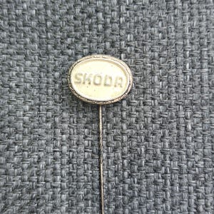Pin Skoda, Skoda, car brand, automotive, Czech Republic Car, Skoda badge, vintage, ForLuckVintage, metal, enamel, automobile brand