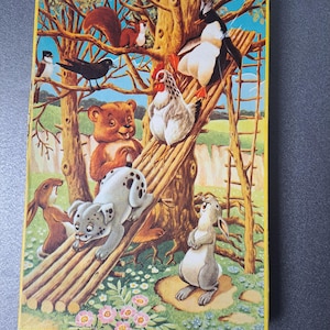Jigsaw Puzzle funny animals, Jigsaw animals, Puzzle animals, vintage, rare, PinKwin Puzzle, ForLuckVintage